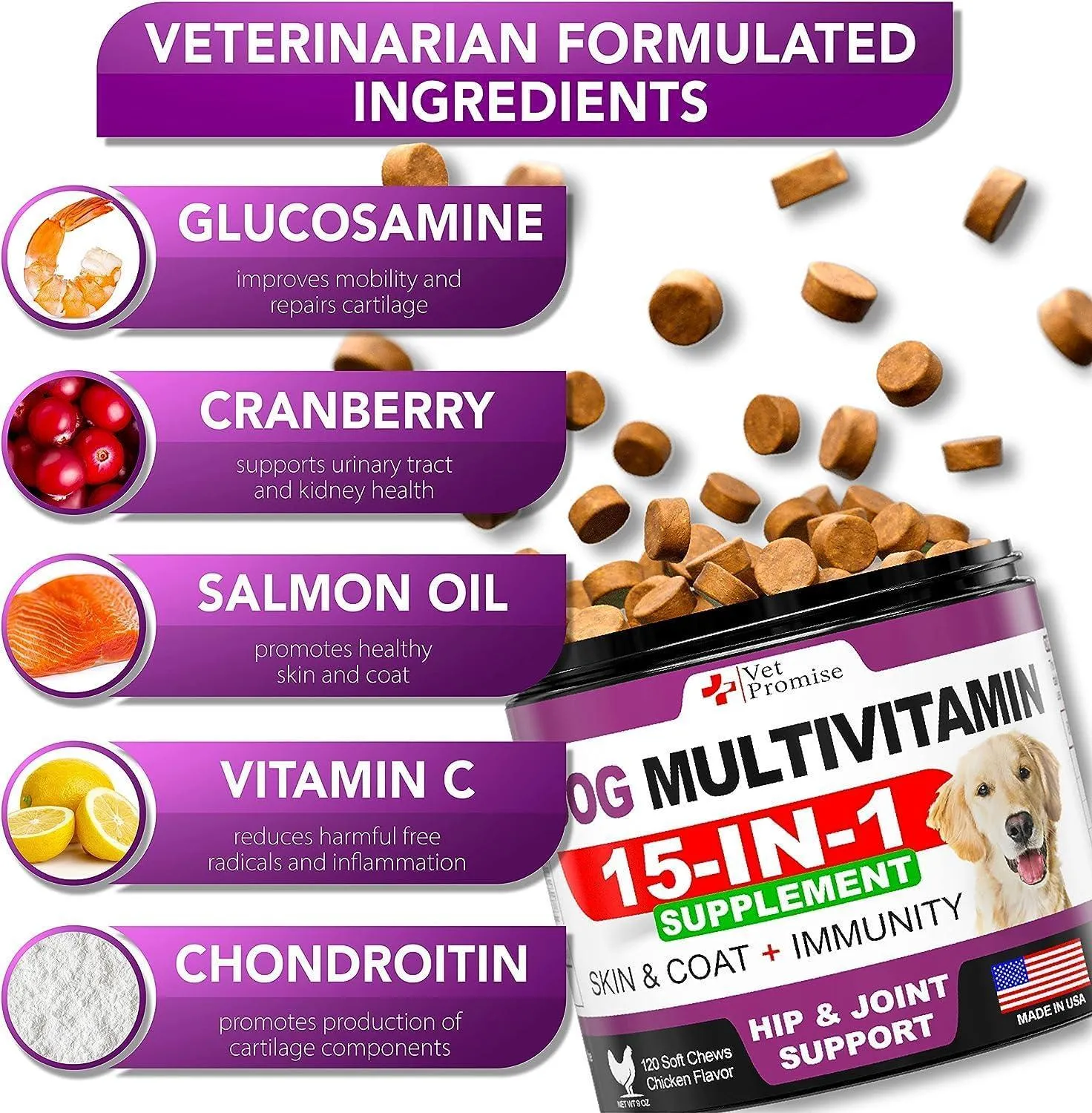 (2 Pack) Dog Supplement Chewable with Glucosamine
