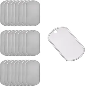25 Shiny Stainless Steel Military spec Dog Tags - BLANK