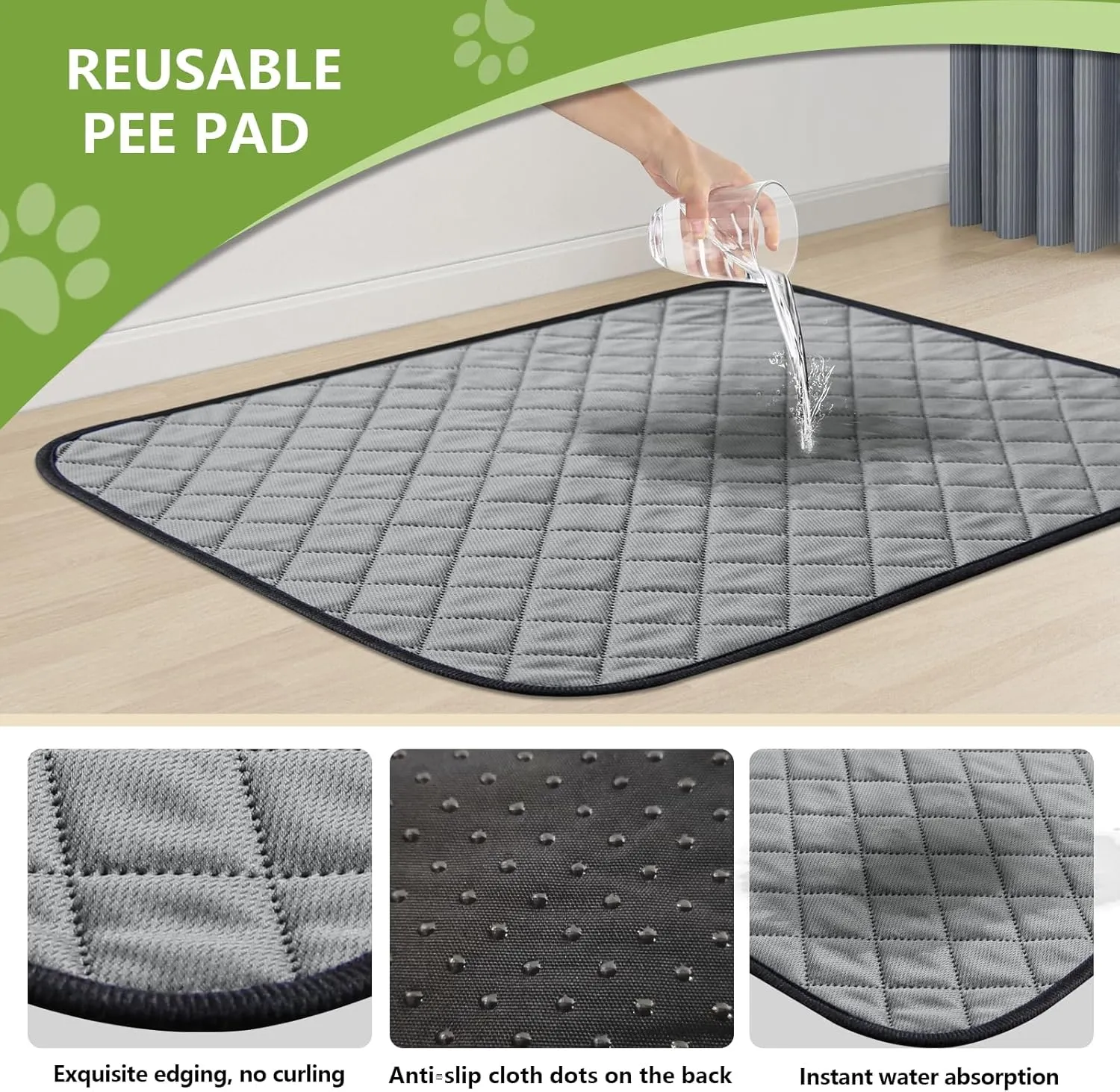35.4 x 24 in Dog Grass Pad with Tray for Indoor/Outdoor Large Dog Potty Training, Dog Litter Box is a Complete Potty System, Grass Pee Pads for Dogs with Tray is Reusable and Easy to Clean