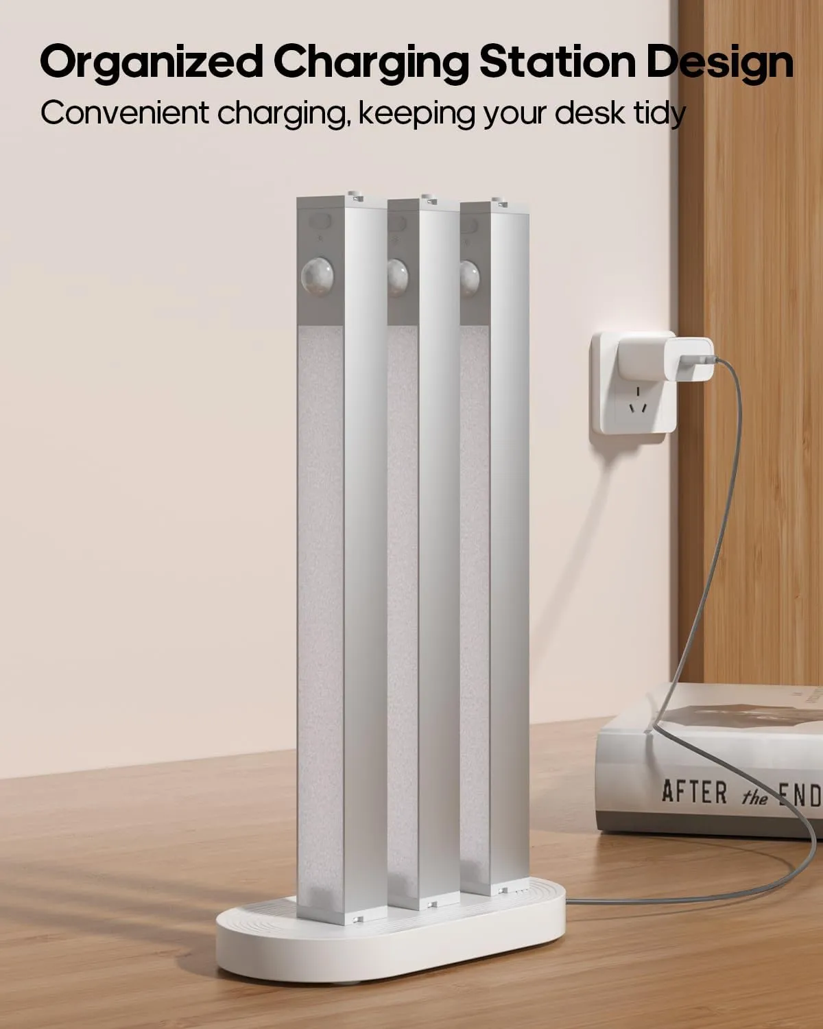 6 Pack Led Under Cabinet Lights Wireless with Charging Station, 7 Rechargeable Motion Sensor Light Indoor, Dimmable Closet Lights for Cabinets, Bookshelf, Stair, Hallway