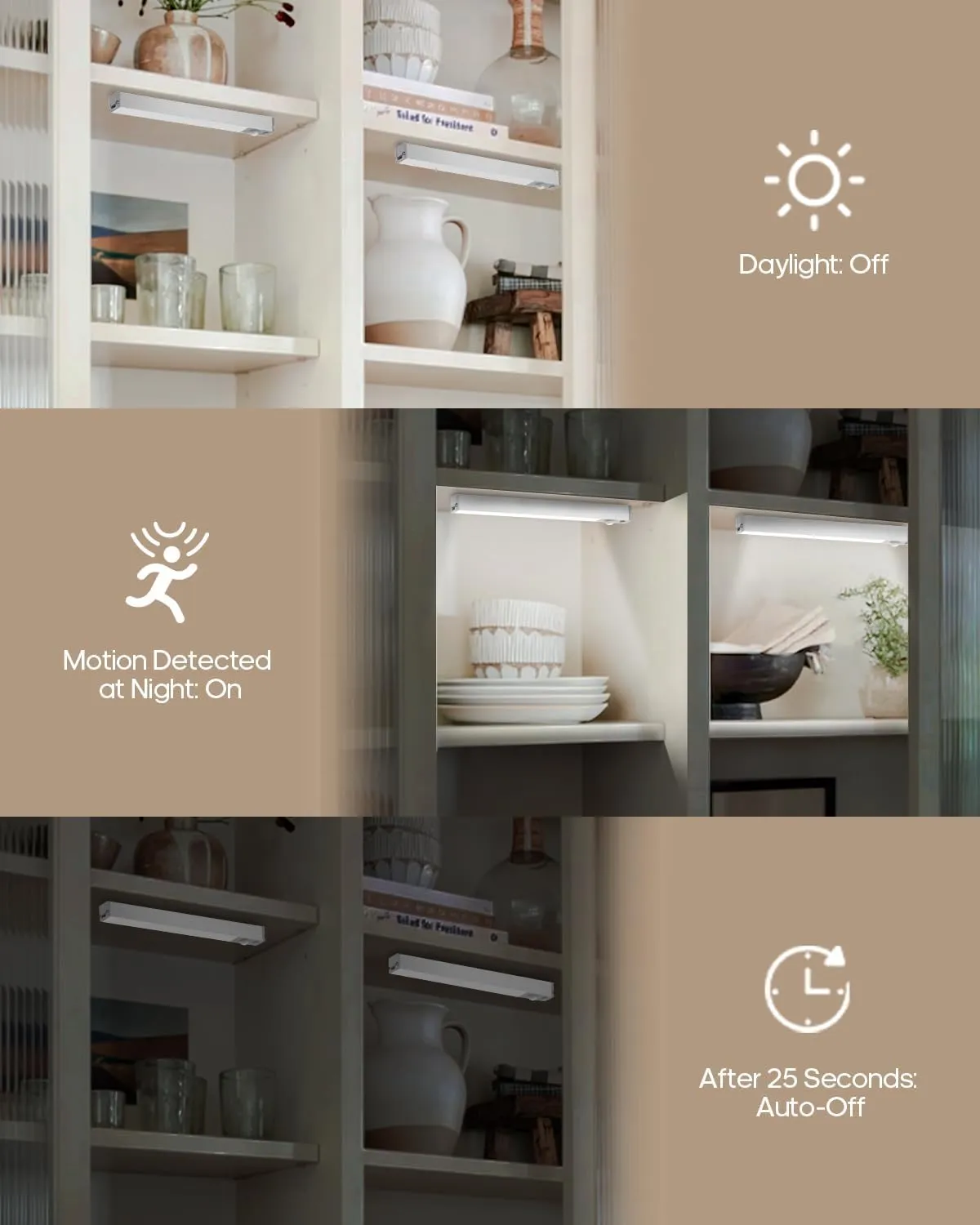 6 Pack Led Under Cabinet Lights Wireless with Charging Station, 7 Rechargeable Motion Sensor Light Indoor, Dimmable Closet Lights for Cabinets, Bookshelf, Stair, Hallway