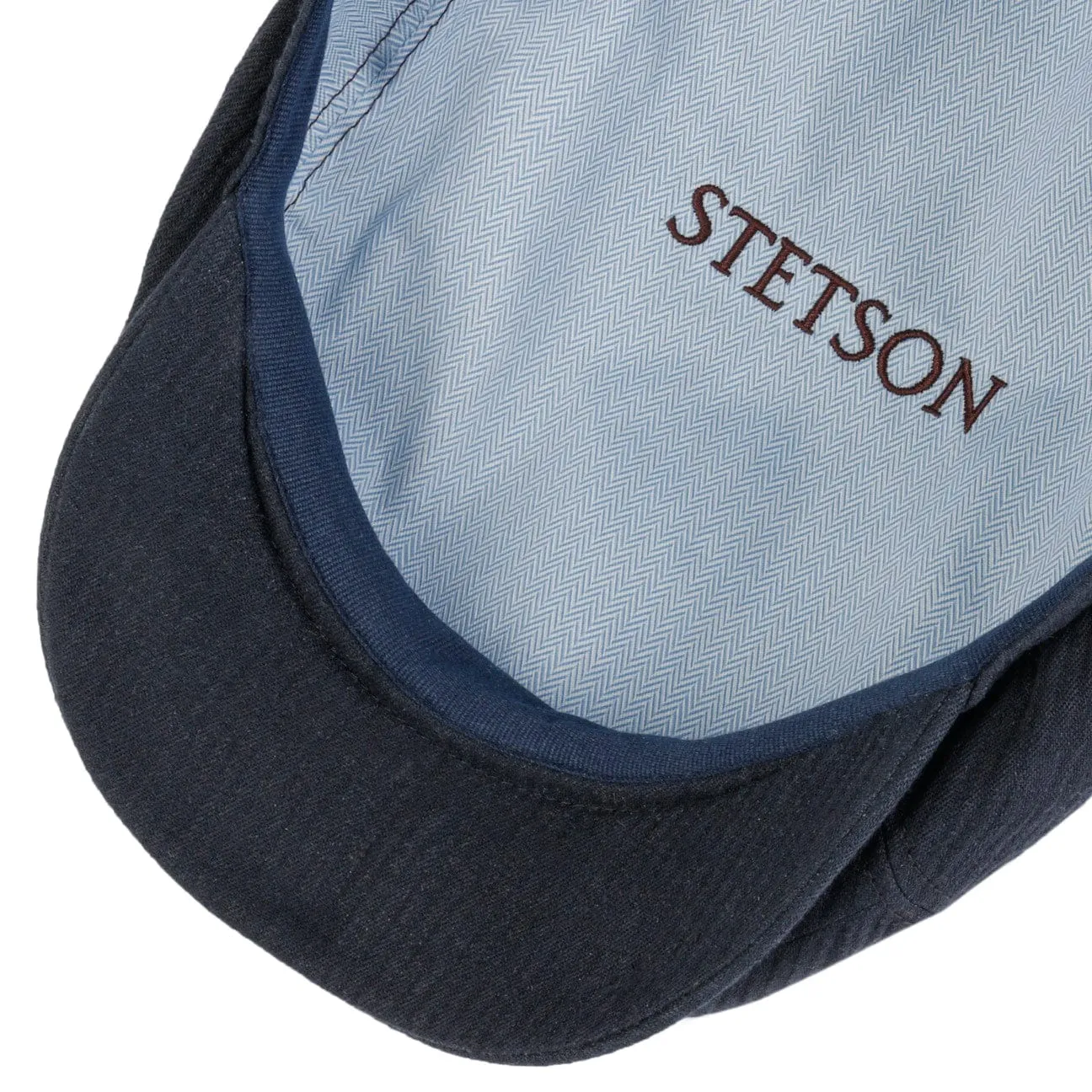 6 Panel Structure Linen Flat Cap by Stetson