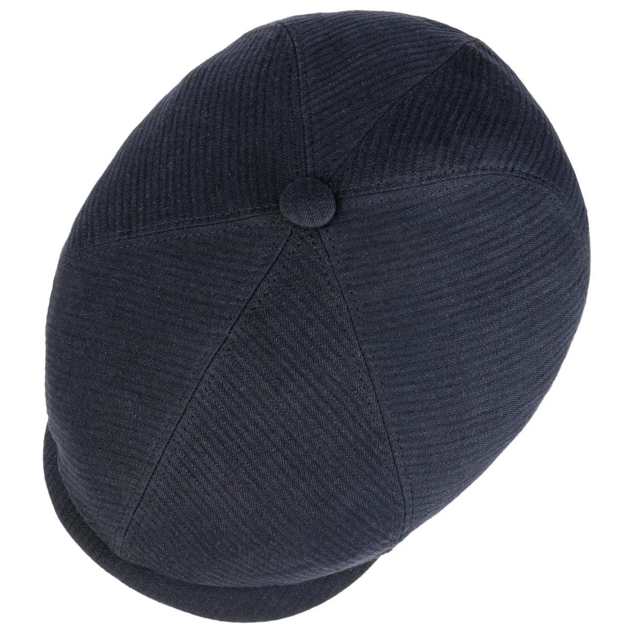 6 Panel Structure Linen Flat Cap by Stetson