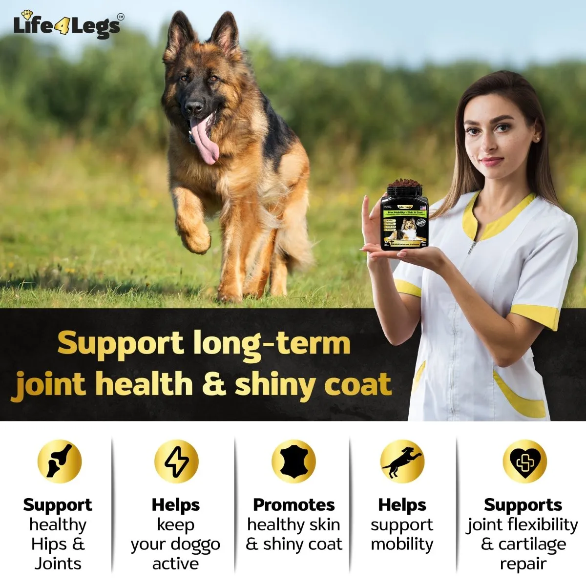 90 Hip and Joint Chews    Skin and Coat Supplement