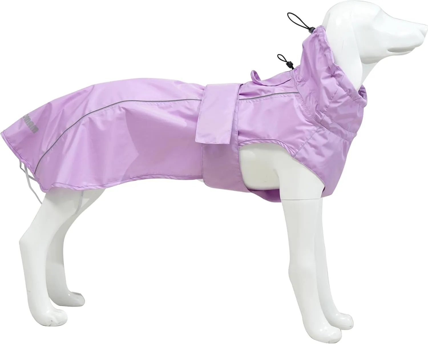 Adjustable Waterproof Dog Raincoat for Dogs,Lightweight Pet Rain Jacket Puppy Clothes with Reflective Strip for Small Medium Large Dogs (Light Purple, Large)