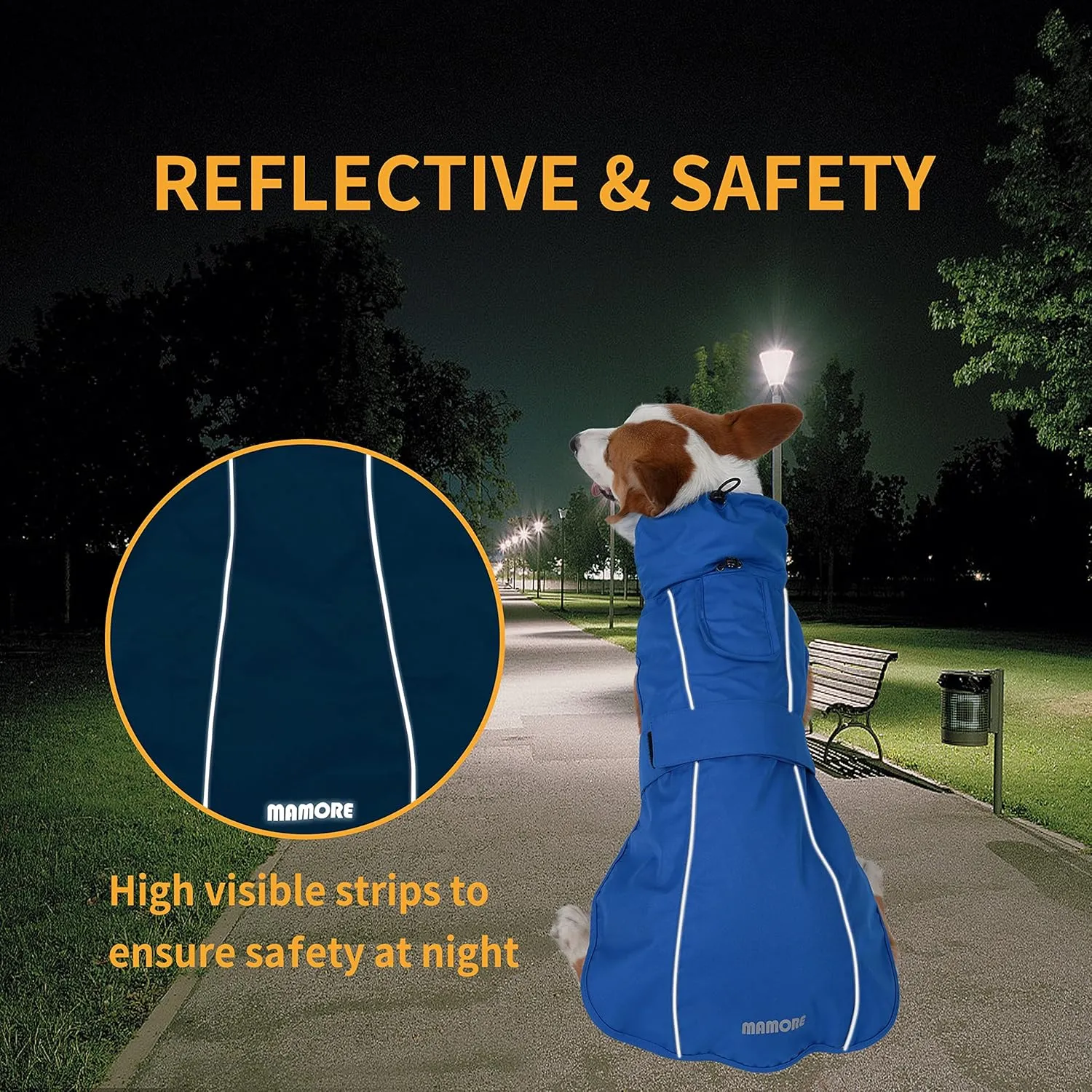 Adjustable Waterproof Dog Raincoat for Dogs,Lightweight Pet Rain Jacket Puppy Clothes with Reflective Strip for Small Medium Large Dogs (Red, Medium)