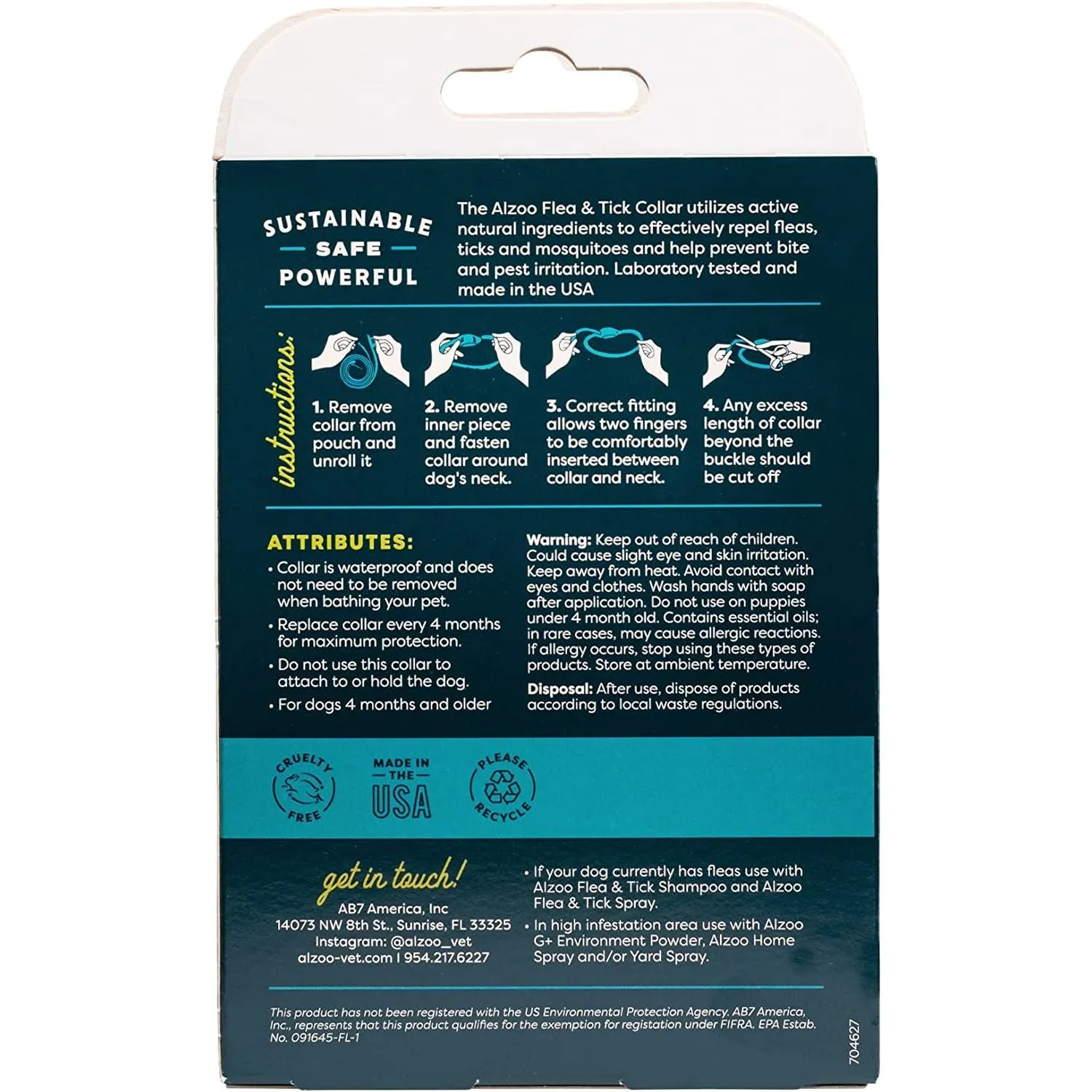 ALZOO Flea & Tick Dog Collar with Natural Diffusing Active Ingredients