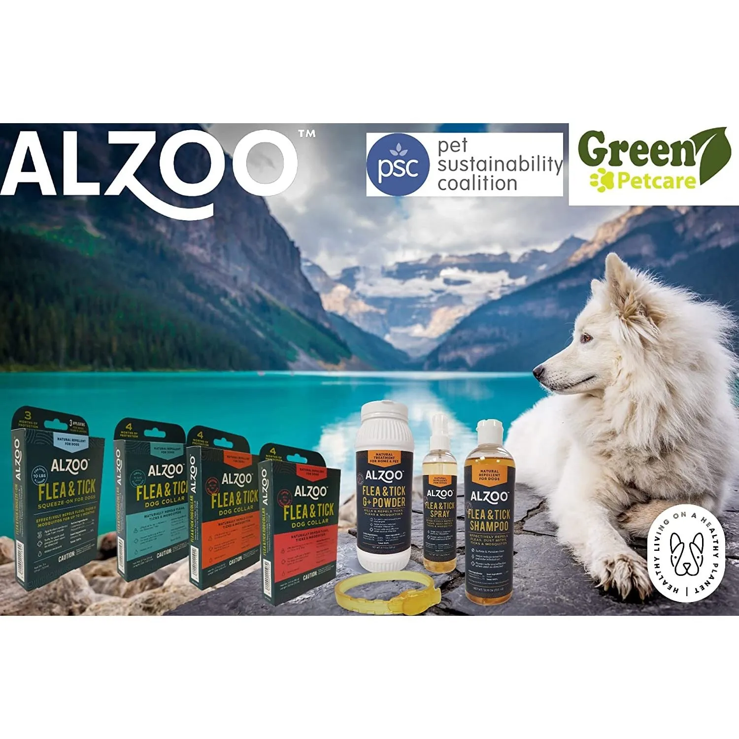 ALZOO Flea & Tick Dog Collar with Natural Diffusing Active Ingredients