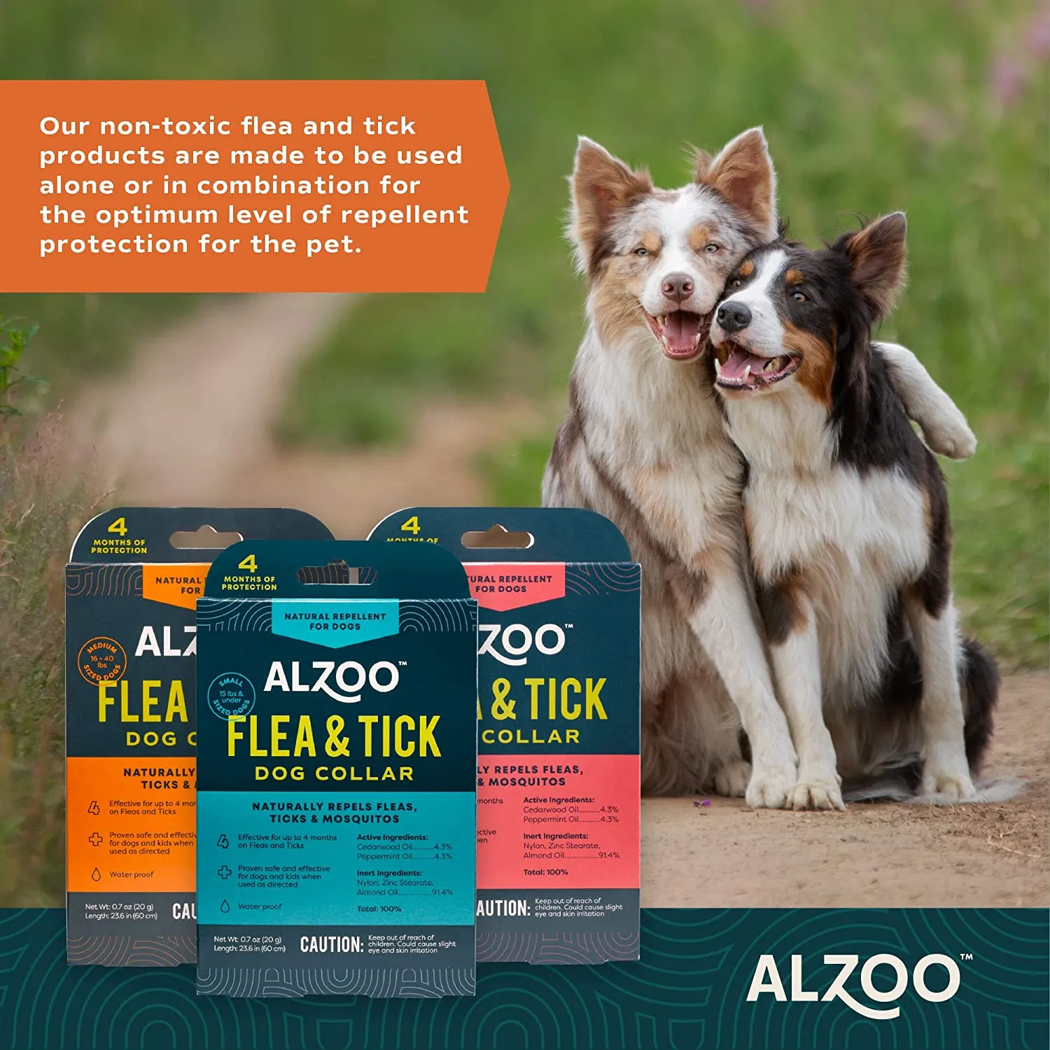 ALZOO Flea & Tick Dog Collar with Natural Diffusing Active Ingredients