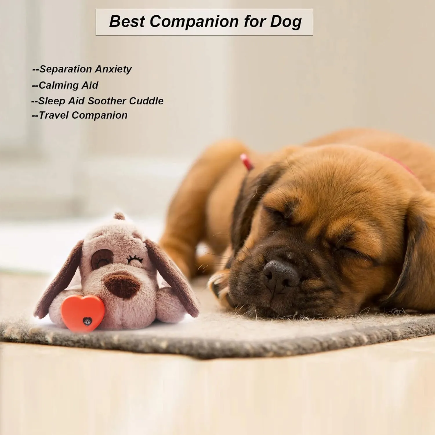 BEVERLYSHARK Beverly Shark Puppy Heartbeat Toy Dog Anxiety Relief Calming Aid Puppy Heartbeat Stuffed Animal Behavioral Training Sleep Aid Comfort Soother Plush Toy for Puppies Cats