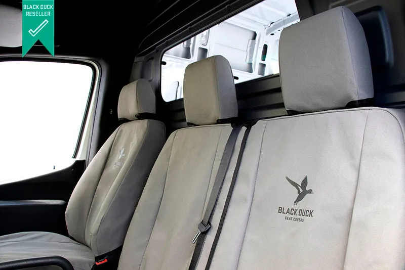 Black Duck Canvas Seat Covers Suits Nissan Navara D40 RX Dual Cab 11/2005-3/2009 Grey