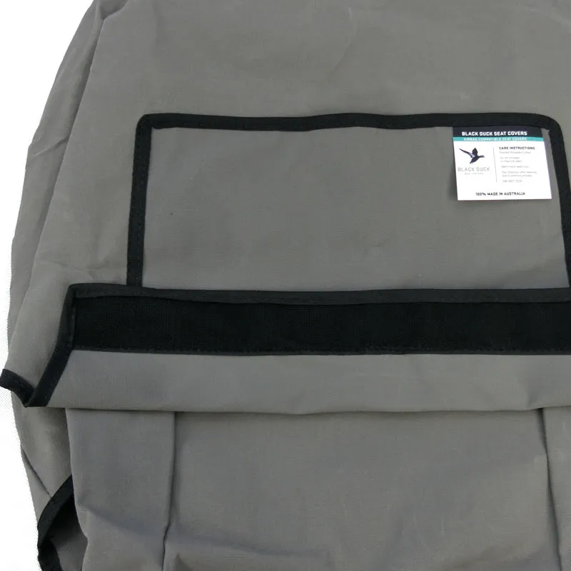 Black Duck Canvas Seat Covers Suits Nissan Navara D40 RX Dual Cab 11/2005-3/2009 Grey