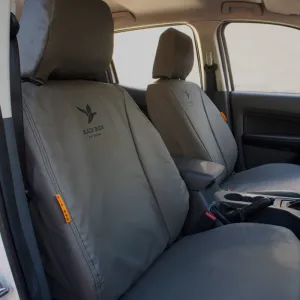 Black Duck Canvas Seat Covers Suits Nissan Navara D40 RX Dual Cab 11/2005-3/2009 Grey