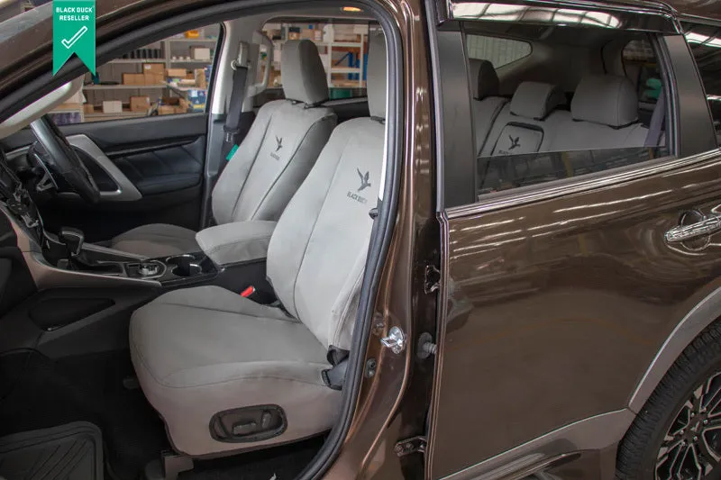 Black Duck Canvas Seat Covers Suits Nissan Navara D40 RX Dual Cab 11/2005-3/2009 Grey
