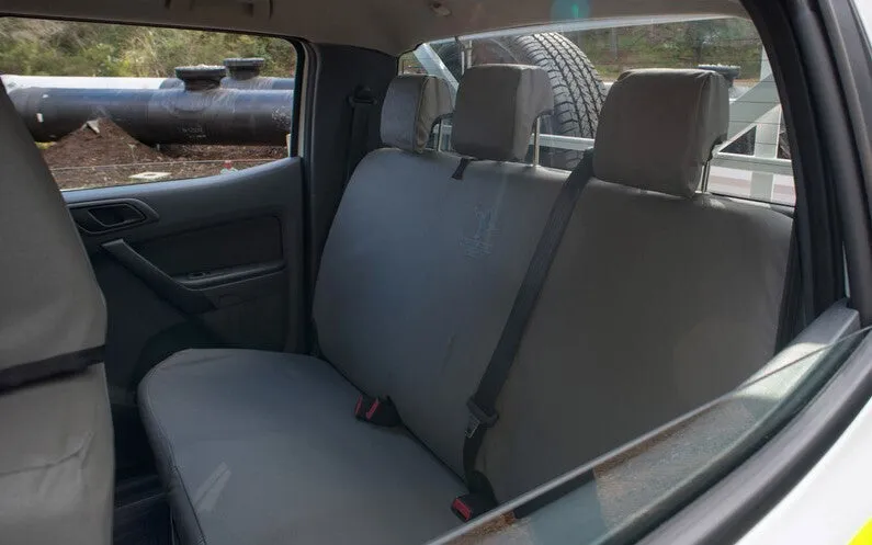 Black Duck Canvas Seat Covers Suits Nissan Navara D40 RX Dual Cab 11/2005-3/2009 Grey