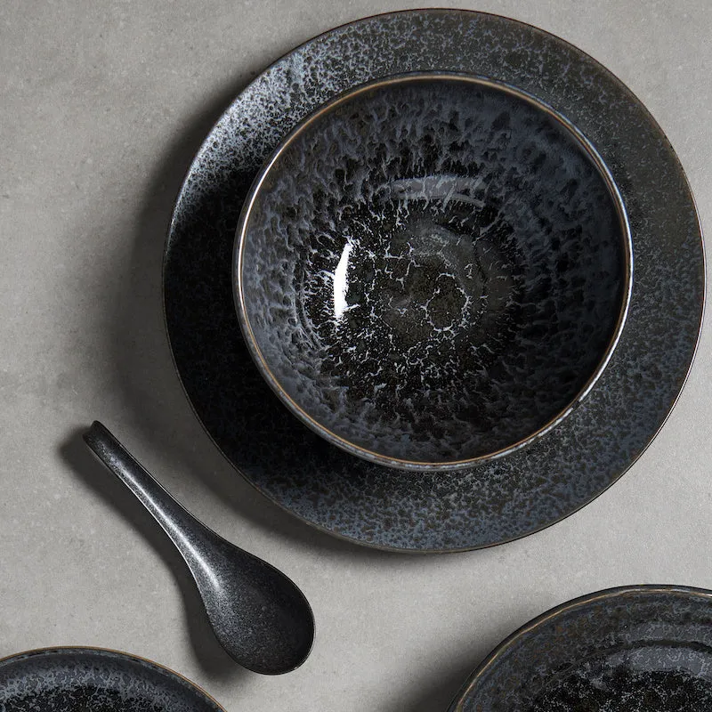 Bowl Serving 28.5cm Black Pearl with Inner Pattern