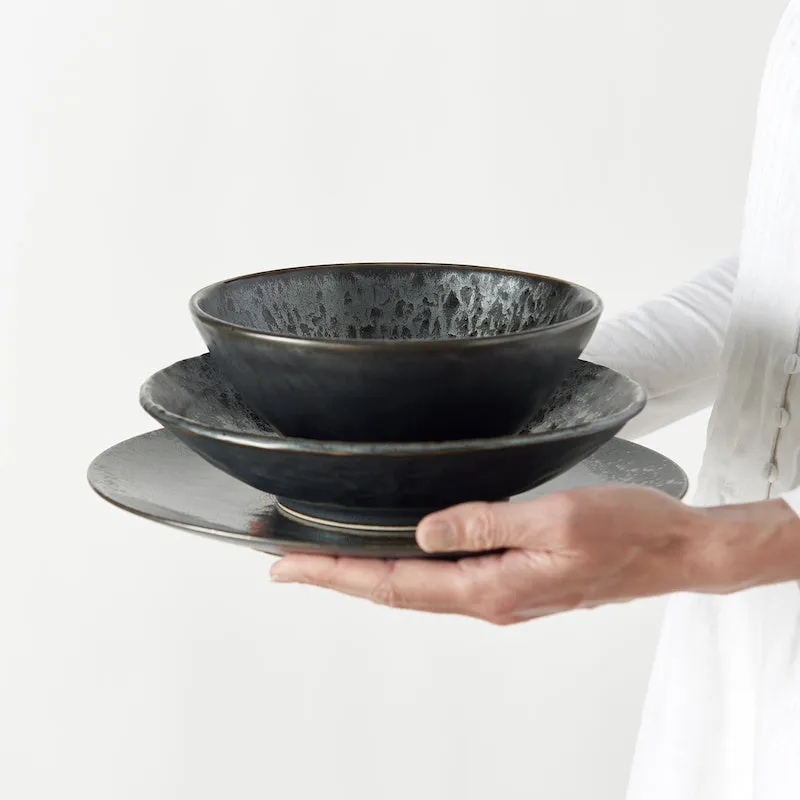 Bowl Serving 28.5cm Black Pearl with Inner Pattern