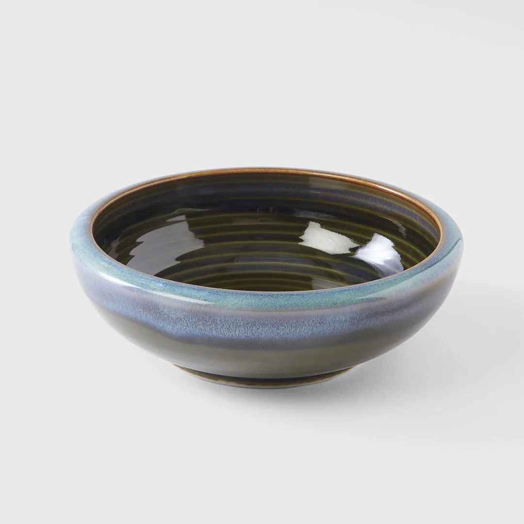 Bowl Thick Edge 17cm Blue Outer Dark Green Inner