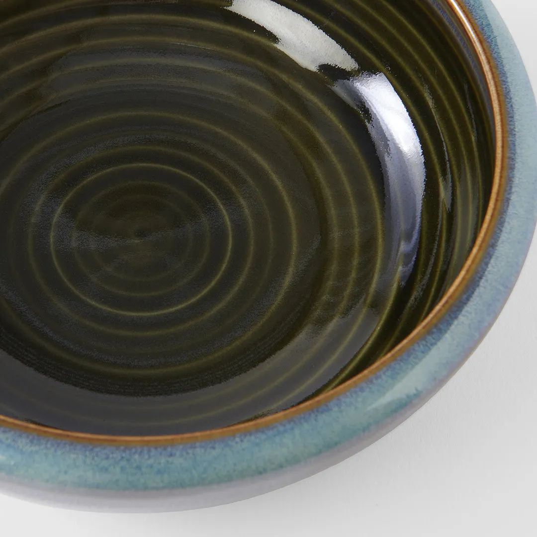 Bowl Thick Edge 17cm Blue Outer Dark Green Inner