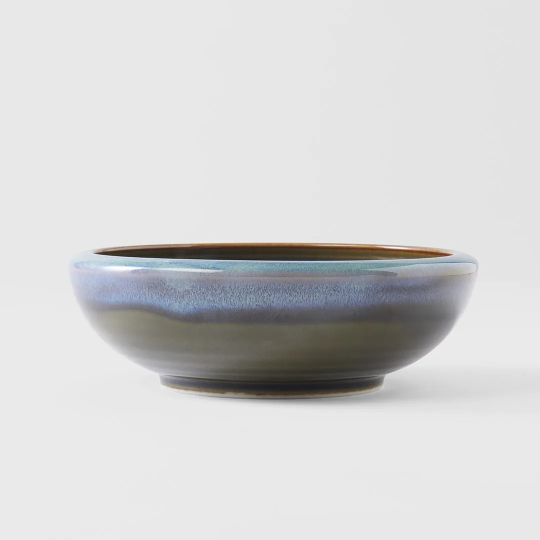 Bowl Thick Edge 17cm Blue Outer Dark Green Inner