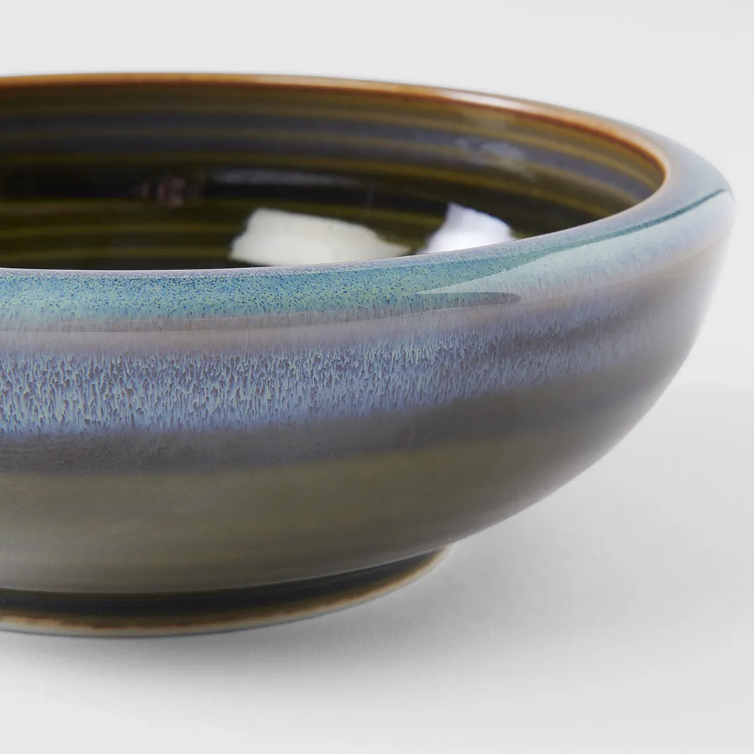 Bowl Thick Edge 17cm Blue Outer Dark Green Inner