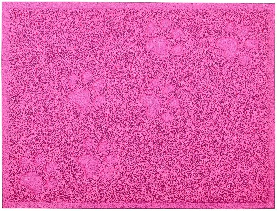 Cat Litter Box Debris Catcher Mat 16x12 Inches,4 Colors Available (Rose Red)