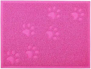 Cat Litter Box Debris Catcher Mat 16x12 Inches,4 Colors Available (Rose Red)