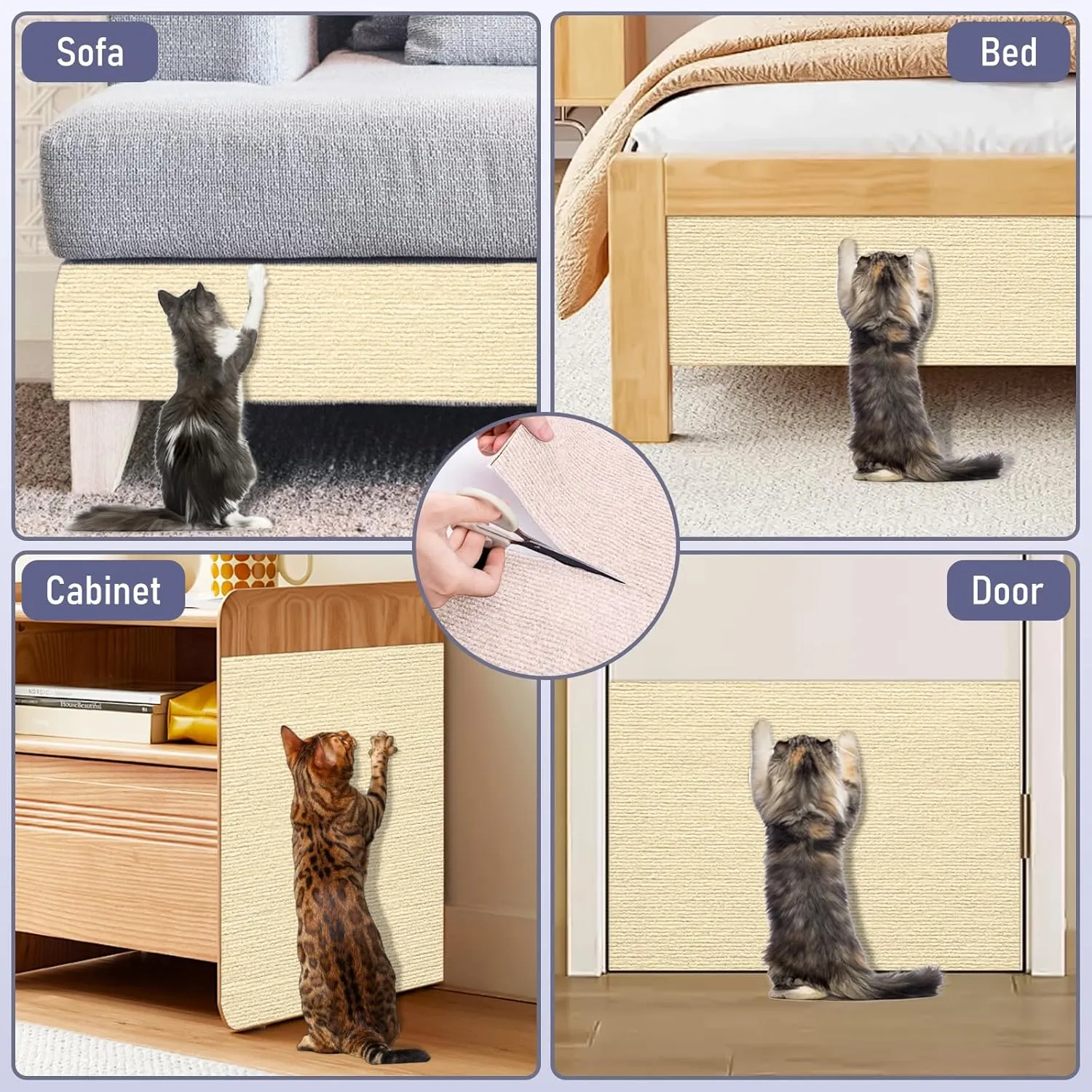 Cat Scratching Furniture Protector Self Adhesive Trimmable Protective Sofa Carpet Leather Furniture Pad Replacement for Cat Tree Shelves DIY Pet Scratch Protector (Dark Grey, 15.7"x78.7")