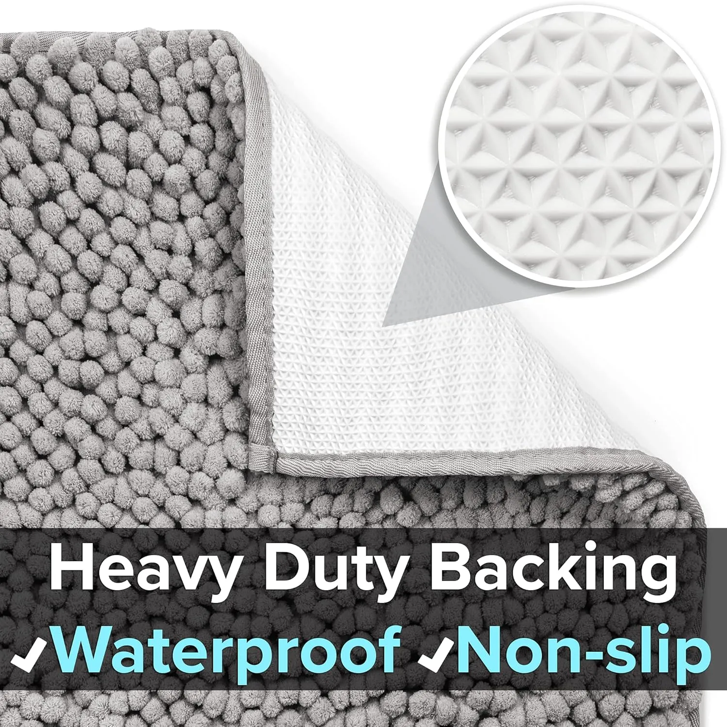 CatGuru Cat Litter Mat, Medium, Extra Large, XXL, Waterproof Litter Box Mat, Non Slip Kitty Litter Mat, Machine Washable Litter Trapping Mat, Soft Litter Tray, Cat Stuff (Medium, Gray/Heavy-Duty)