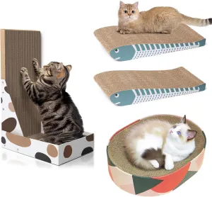 ComSaf L Shaped Cat Scratching Pad Long Lasting, Large Cat Scratcher Lounge for Indoor Cats Wall Scratcher, Durable Cat Scratching Board to Protect Funiture