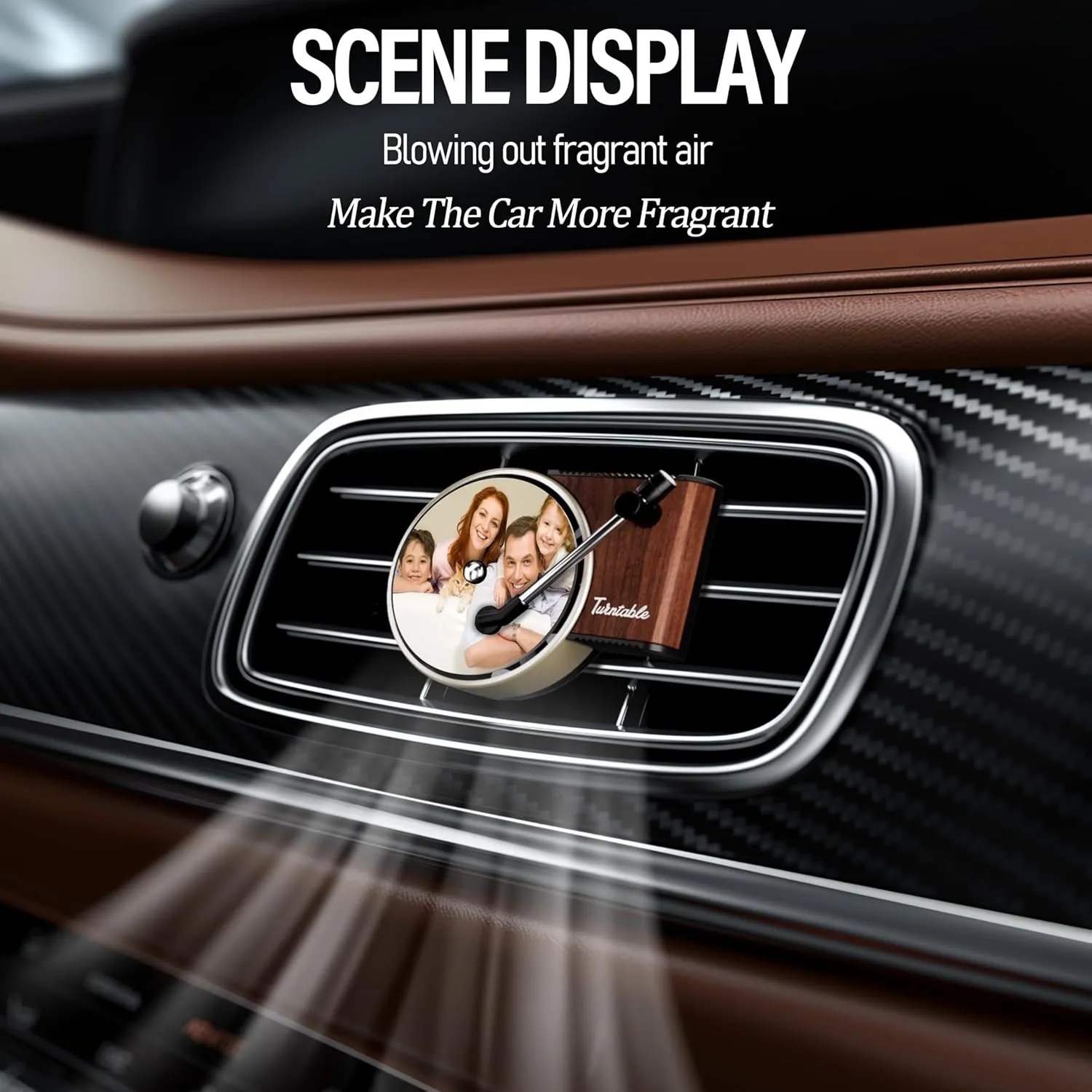Customized Photo Car Air Freshener, Double-Sided Record Player Design, Unique Turntable Vinyl Shape,Meaning Gifts for Dad, Mom, Friends, Colleagues9pcs