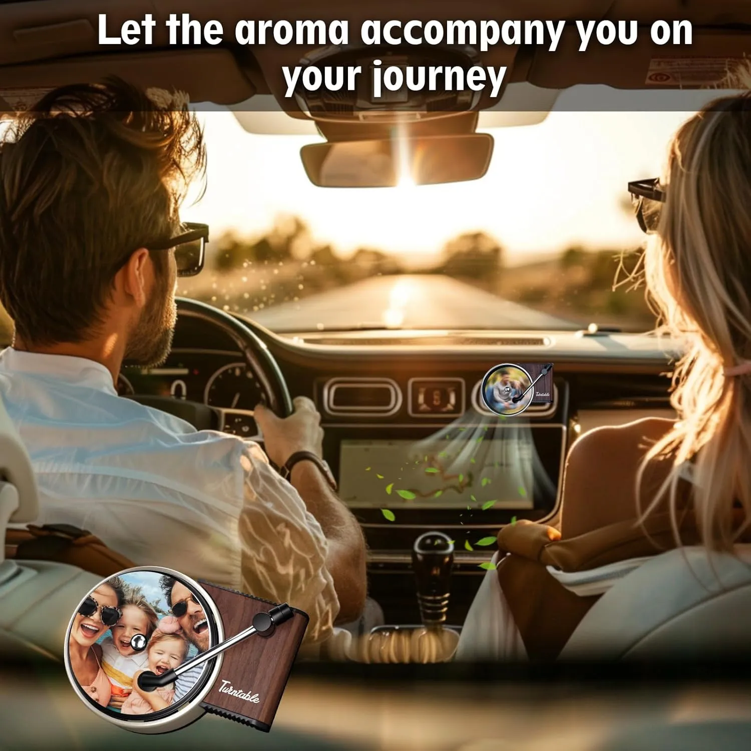 Customized Photo Car Air Freshener, Double-Sided Record Player Design, Unique Turntable Vinyl Shape,Meaning Gifts for Dad, Mom, Friends, Colleagues9pcs