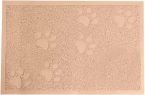 Darkyazi Cat Litter Box Mat for Floor Litter Trapping Mat Non-Slip Backing, Scatter Control, Easy Clean, Water Resistant, Soft on Paws (23.5" x 15.75",Beige)