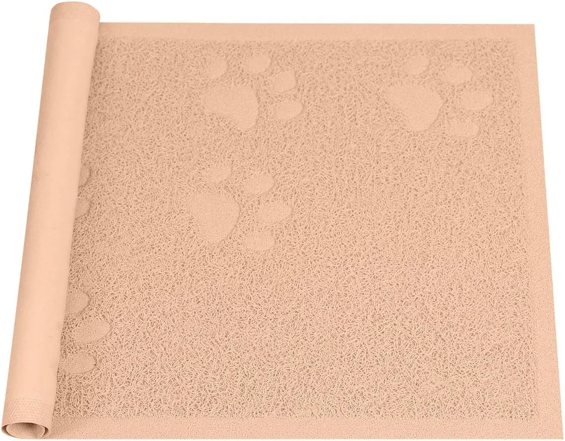 Darkyazi Cat Litter Box Mat for Floor Litter Trapping Mat Non-Slip Backing, Scatter Control, Easy Clean, Water Resistant, Soft on Paws (23.5" x 15.75",Beige)
