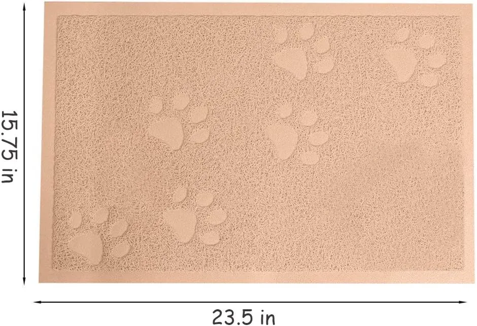 Darkyazi Cat Litter Box Mat for Floor Litter Trapping Mat Non-Slip Backing, Scatter Control, Easy Clean, Water Resistant, Soft on Paws (23.5" x 15.75",Beige)