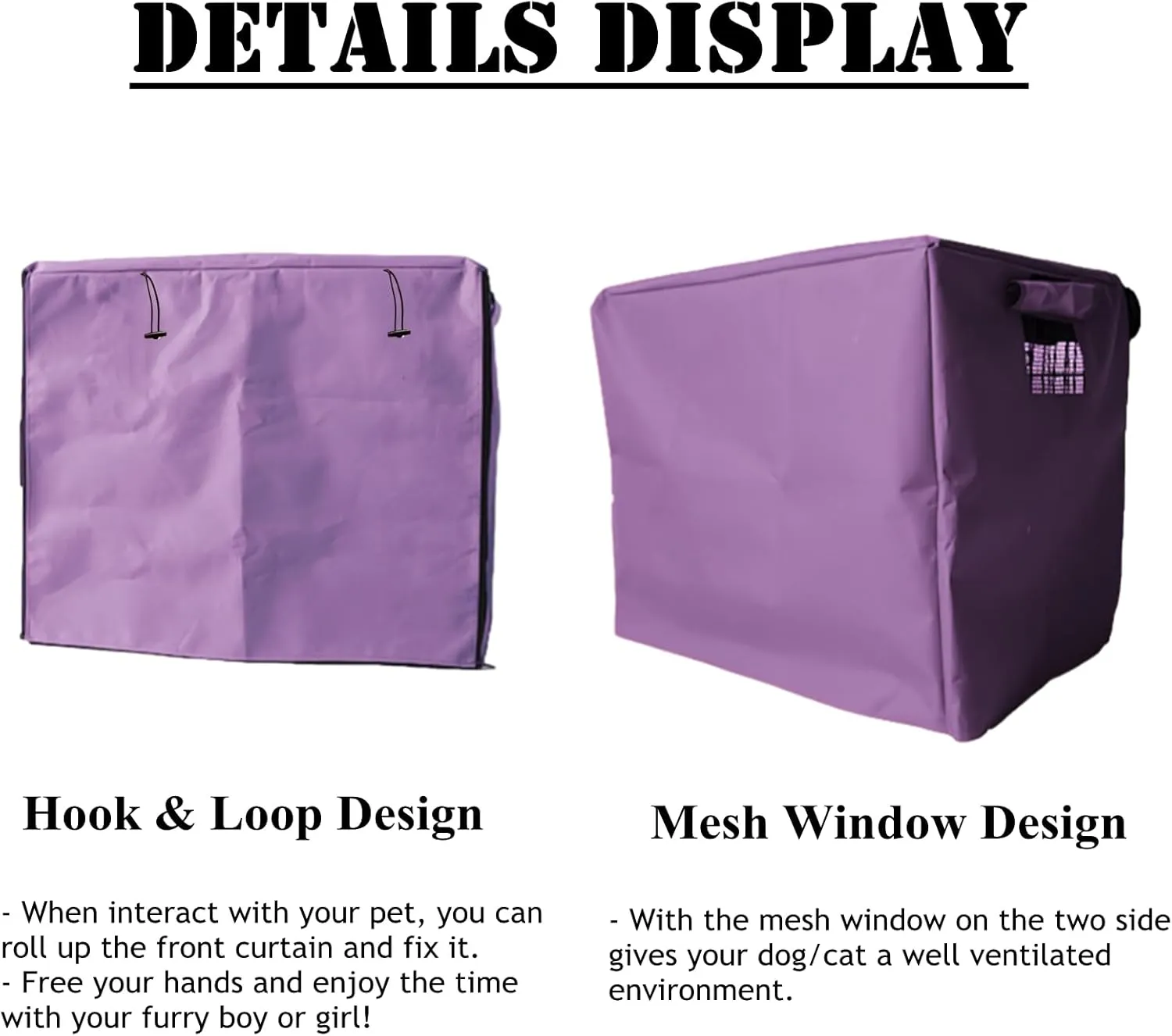 Dog Crate Cover Waterpoof Purple Pet Kennel Covers for Puppy Cat Indoor Outdoor Fit for 1 Door Wire Crate, 24.02x16.14x20.47 Inch