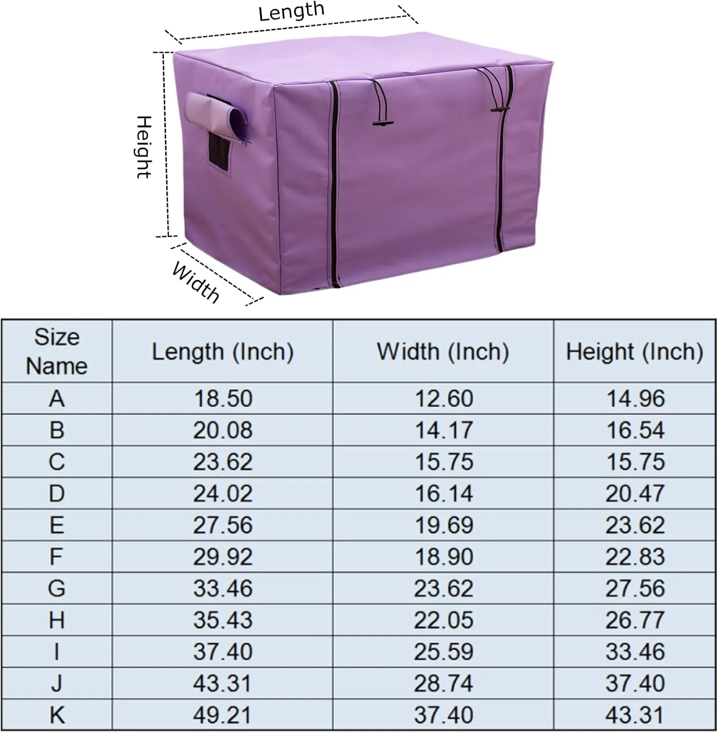 Dog Crate Cover Waterpoof Purple Pet Kennel Covers for Puppy Cat Indoor Outdoor Fit for 1 Door Wire Crate, 24.02x16.14x20.47 Inch