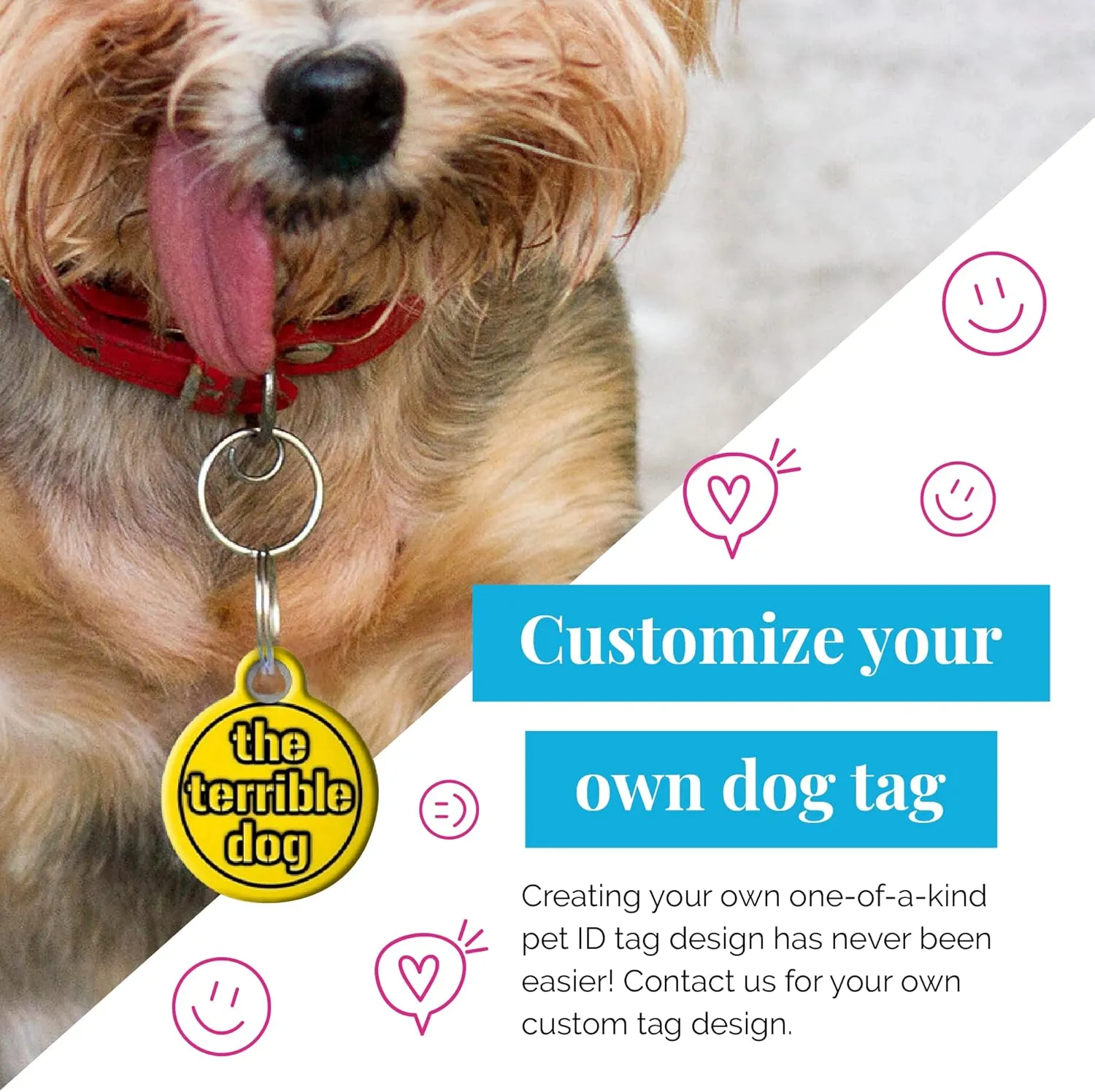 Dog Tag Art America Shield Personalzied Pet ID Tag for Dogs and Cats, Silent Polymer Coated Stainless Steel Nametag with Customized Identification Information, Large 1.25" Diameter