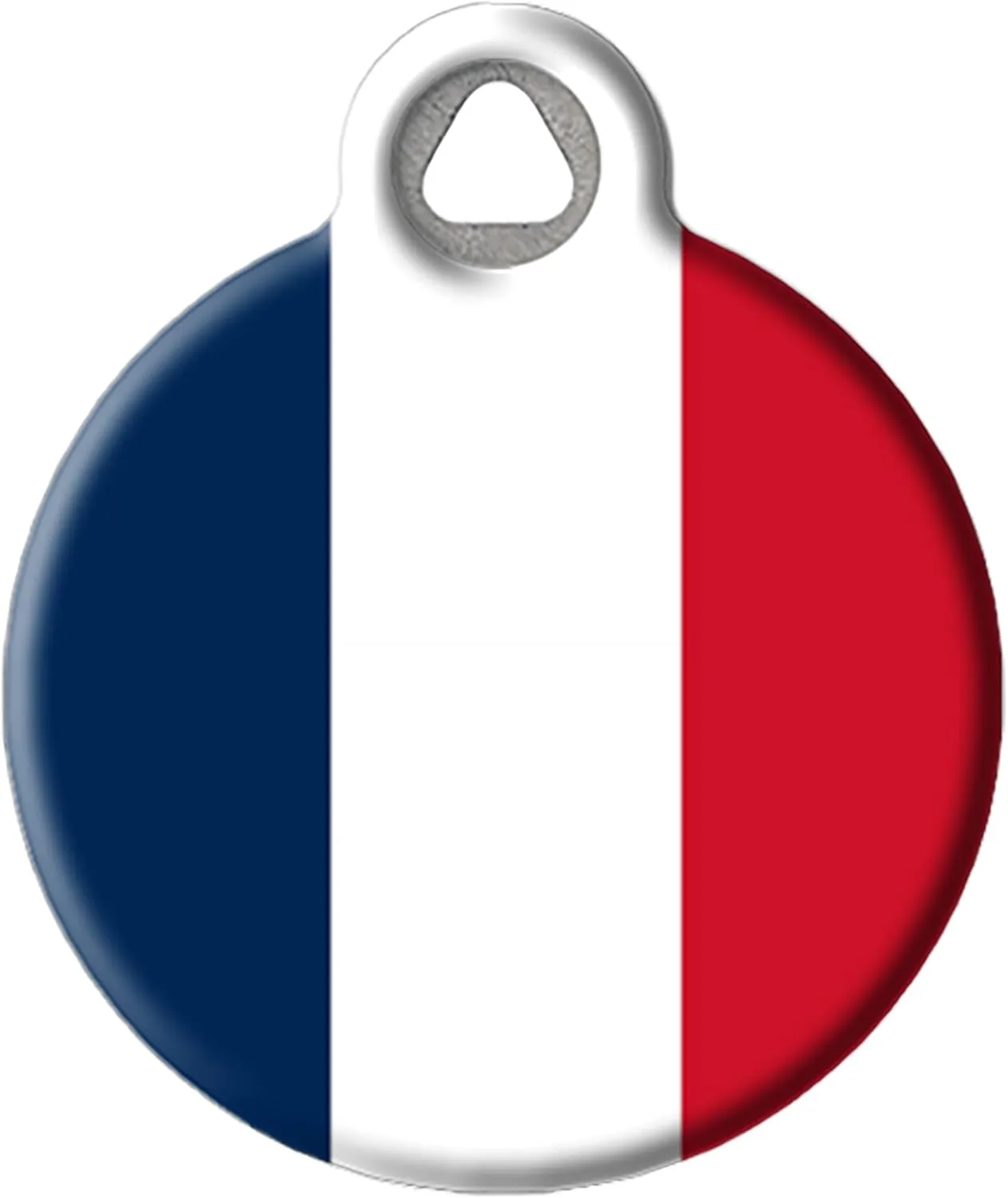 Dog Tag Art French Flag Personalized Pet ID Tag for Dogs and Cats, Silent Polymer Coated Stainless Steel France National Flag Nametag with Customized Identification Information - Large 1.25" Diameter