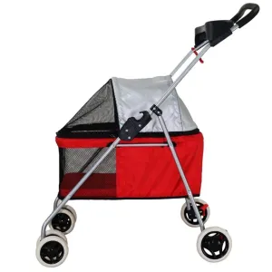 Double Dog Stroller Dog Stroller Pet Buggy Disabled Dog Pushchair 2 Front Swivel Wheels & Rear Brake 360 Rotation Front Wheel Max Loading 20kg
