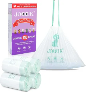 Drawstring Litter Box Liners Compatible with Robot, Heavy Duty Self-Cleaning Litter Boxes Waste Drawer Liners Replacement Bags (100pcs)