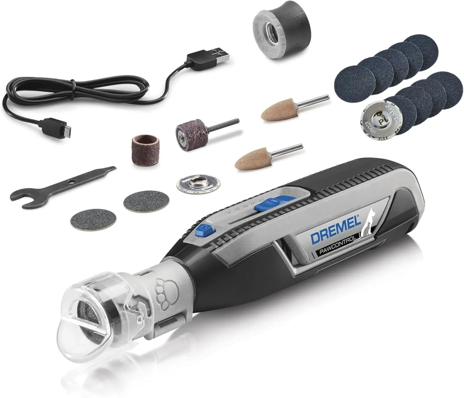 Dremel PawControl 7760-PET Dog Nail Grinder and Trimmer - Cordless & Rechargeable Pet Grooming Tool Kit - Safe for Dogs, Cats, and Small Animals & SD60-PGK EZ Lock Pet Nail Grooming Sanding Discs
