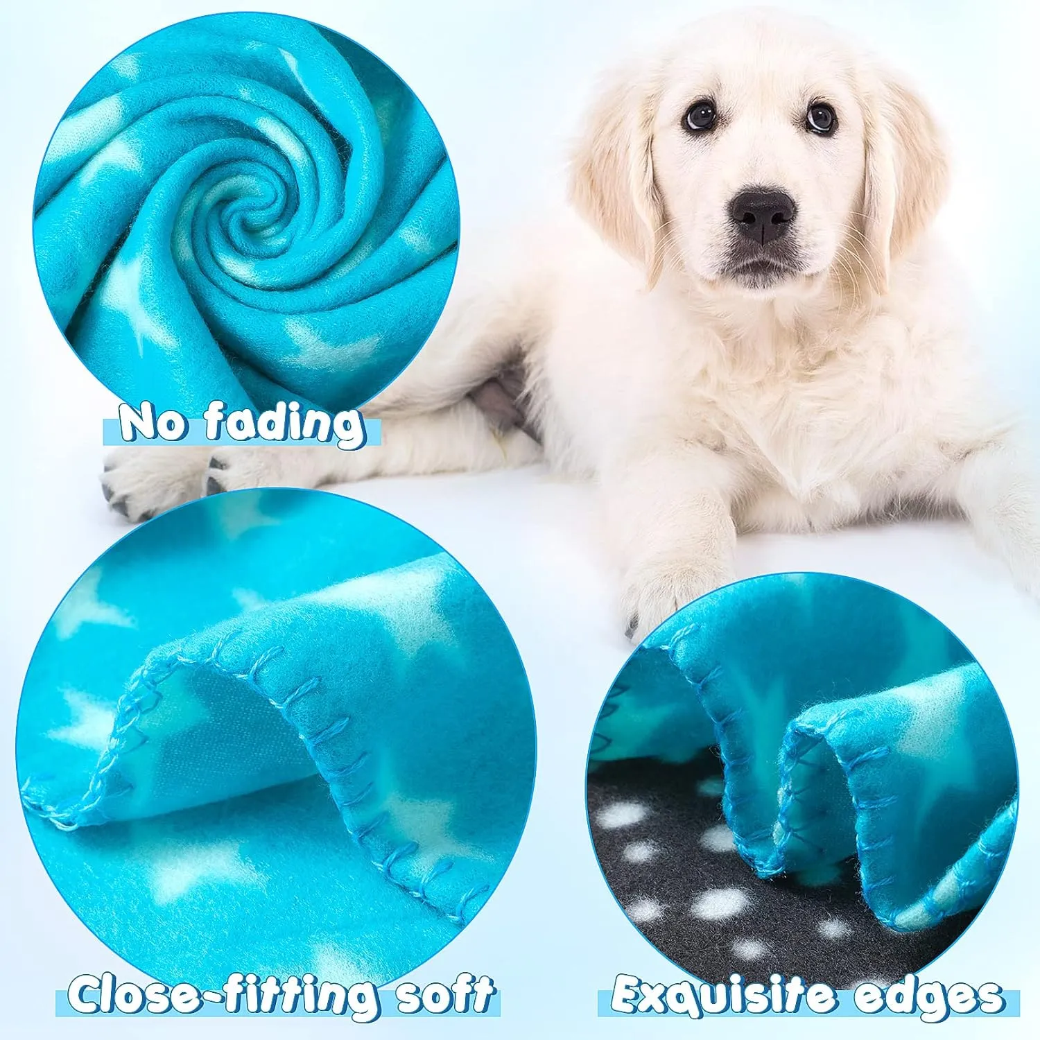 Eccliy 20 Pcs Puppy Blanket Pet Soft Fleece Dog Blankets Warm Felt Throw Sleep Mat Bed Covers for Doggie Puppy Pet Dogs Cat, 20 Styles(23.6 x 27.6 Inch,Paw)