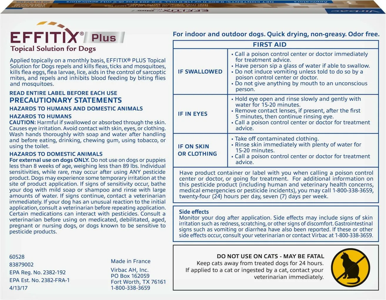 Effitix Plus for Extar Large Dogs 89-132 lbs (3 doses)