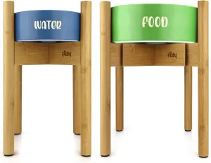 eXuby - 2-Pack Adjustable Dog Bowl Stand for Large Breed dogs - Keeps Your Dog Comfortable While Eating or Drinking - Perfect Height of 14" - Expands to 11.25" - Bowls Sold Separately
