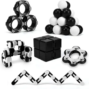 Fidget Toys Adults Stress Relief Sensory Fidgets Ball Wacky Tracks for Kids Teen Cool Gadget Desk Office Anxiety Toy Infinity Cube Figette Ring Flippy Chain for Autism ADHD Valentines Gift for Boy Men