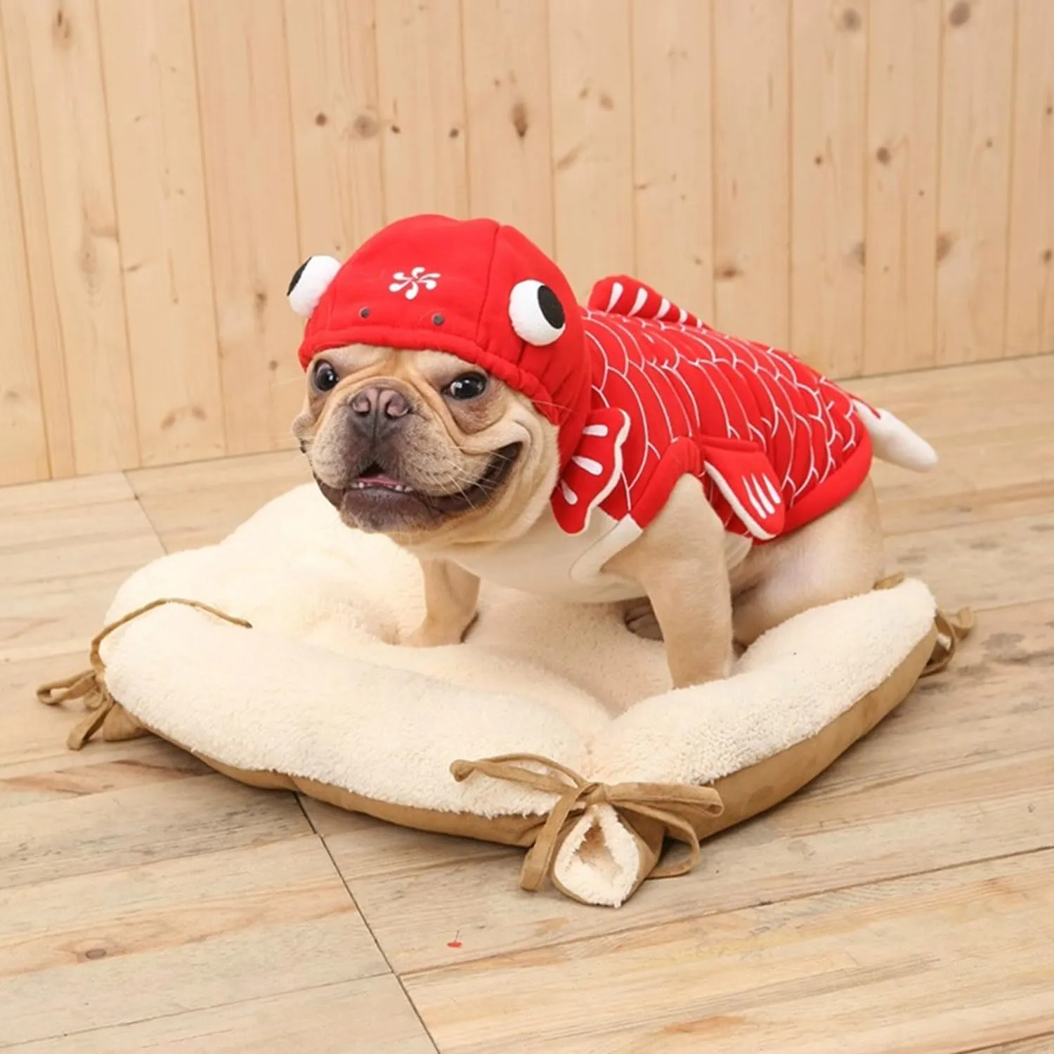 FLAdorepet Halloween Dog Cat Fish Costume,Pet Christmas Gold Fish Mermaid Outfits Cosplay Party Dress for Small Dog(Goldfish, Medium)