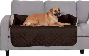 Furhaven Water-Resistant & Reversible 42" Wide Seat Cover Protector for Dogs & Cats, Perfect for Couches, Beds, & Car Seats - Sofa Buddy Bolster Seating Protector - Espresso/Clay, Large