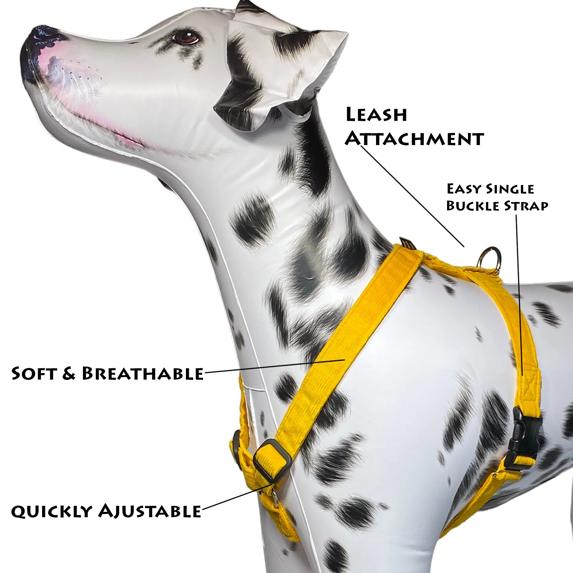 Hemp Dog Harness MARIGOLD Corduroy