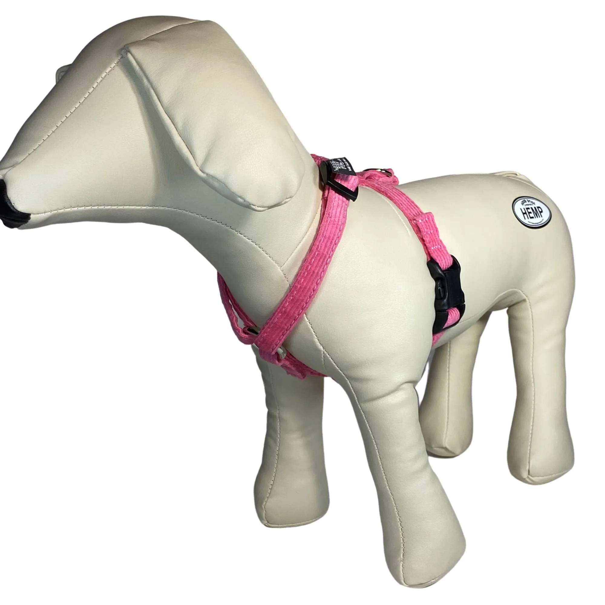 Hemp Dog Harness PINK Corduroy |The Good Dog Company
